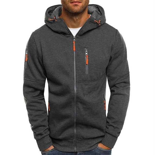 Casual mannen vest met capuchon, perfect voor ontspanning of actieve dagelijkse bezigheden.