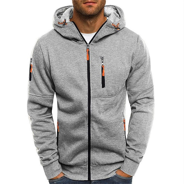 Zachte polyester-katoen heren hoodie met capuchon, comfortabel en duurzaam voor dagelijks gebruik.