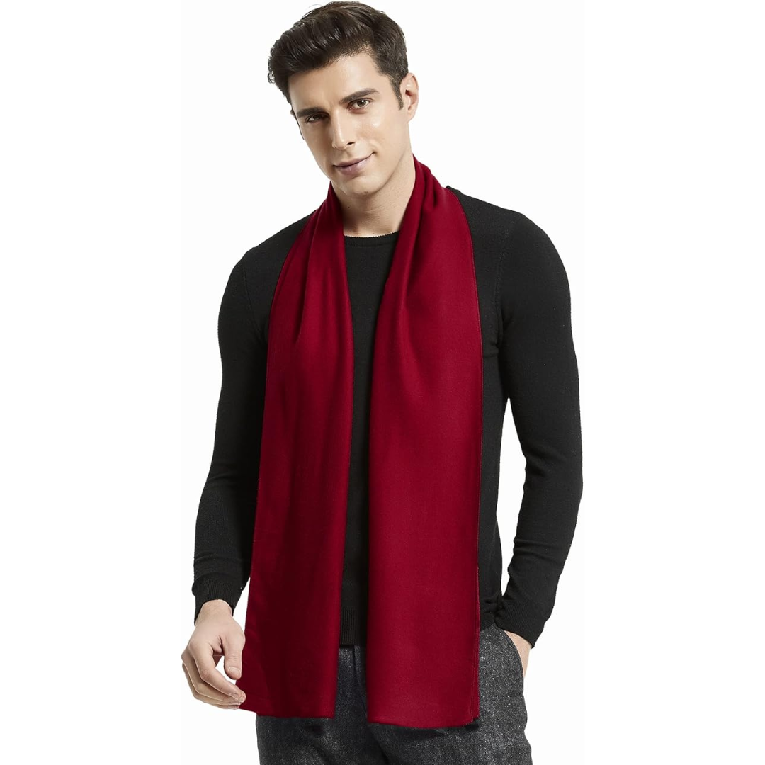 Klassieke kasjmier sjaal Ryan voor heren, biedt luxe warmte in de winter.