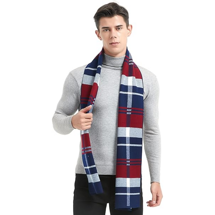 Warme kasjmier sjaal voor mannen, tijdloos design, perfect voor koude winters.