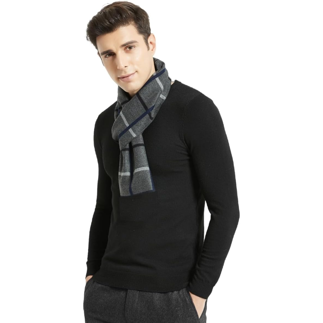 Elegant kasjmier winter accessoire, herensjaal Ryan, voor optimale warmte en comfort.