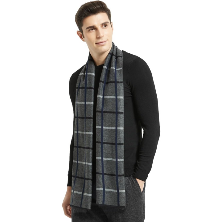 Trendy kasjmier sjaal voor mannen, Ryan collectie, combineert luxe met winterwarmte.