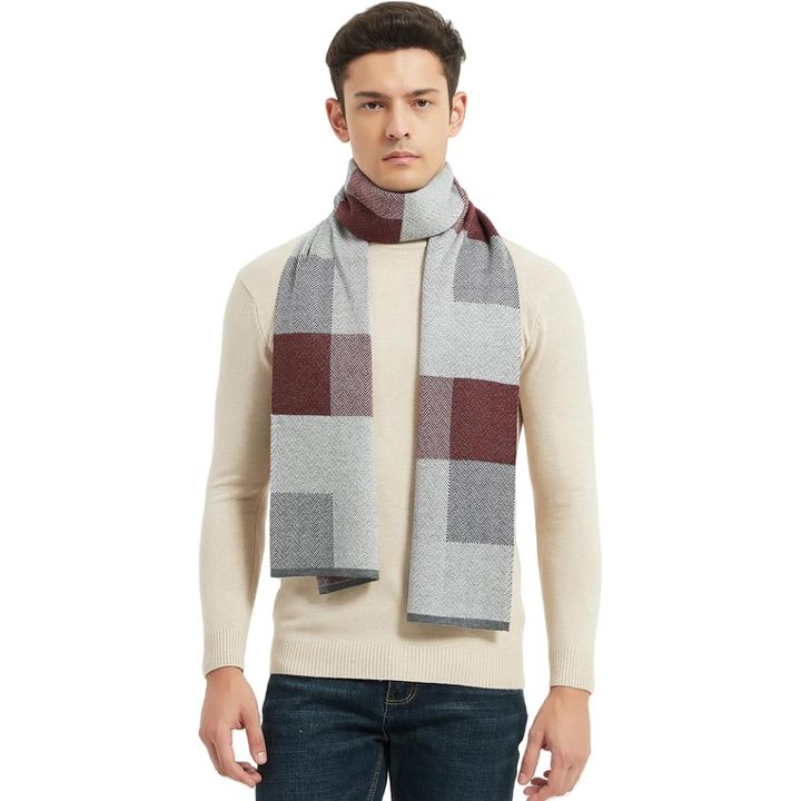 Modieuze wintersjaal van kasjmier voor mannen, luxe accessoire met superieure warmte.