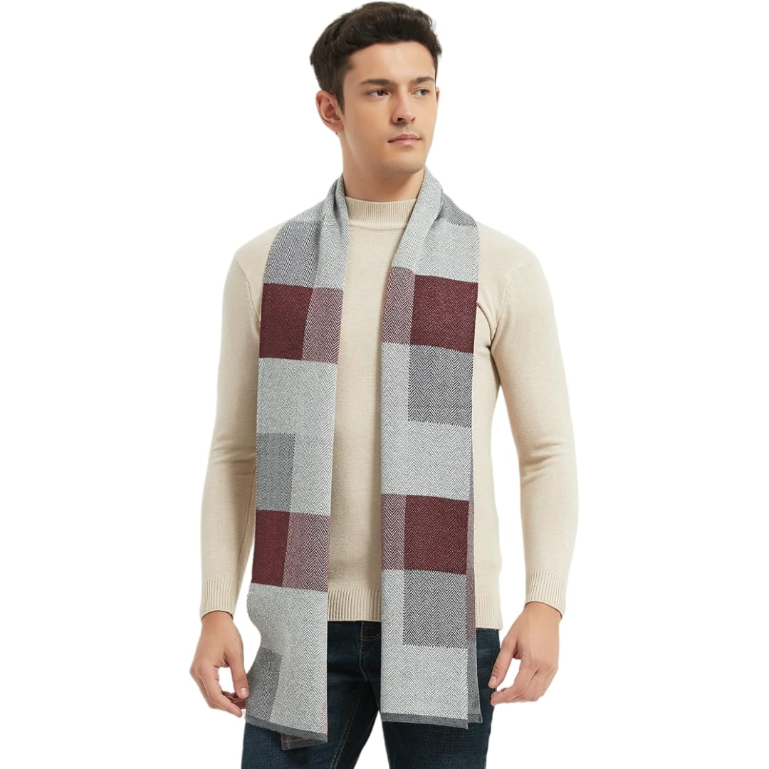Stijlvolle kasjmier wintersjaal Ryan, speciaal voor mannen, biedt superieure warmte.