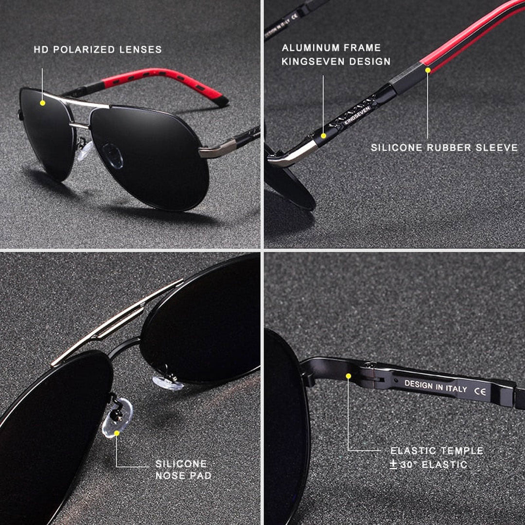 Klassieke mannen zonnebril, polariserend en UV400 beschermend, stijlvol accessoire voor buitensport.