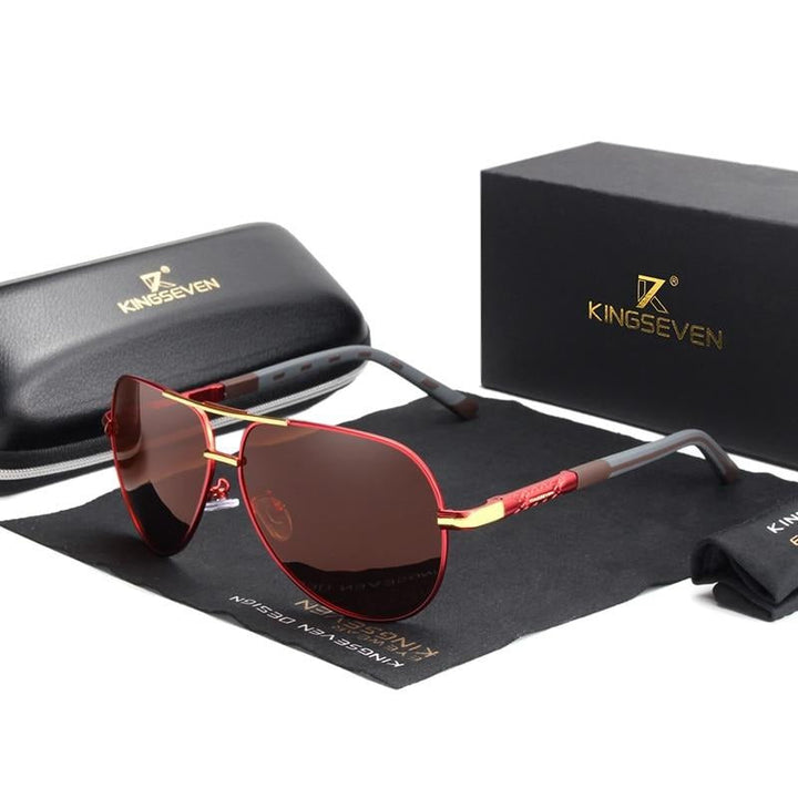 Trendy heren vintage zonnebril met polariserende UV400 lenzen, perfect accessoire voor zomer en buitensport.