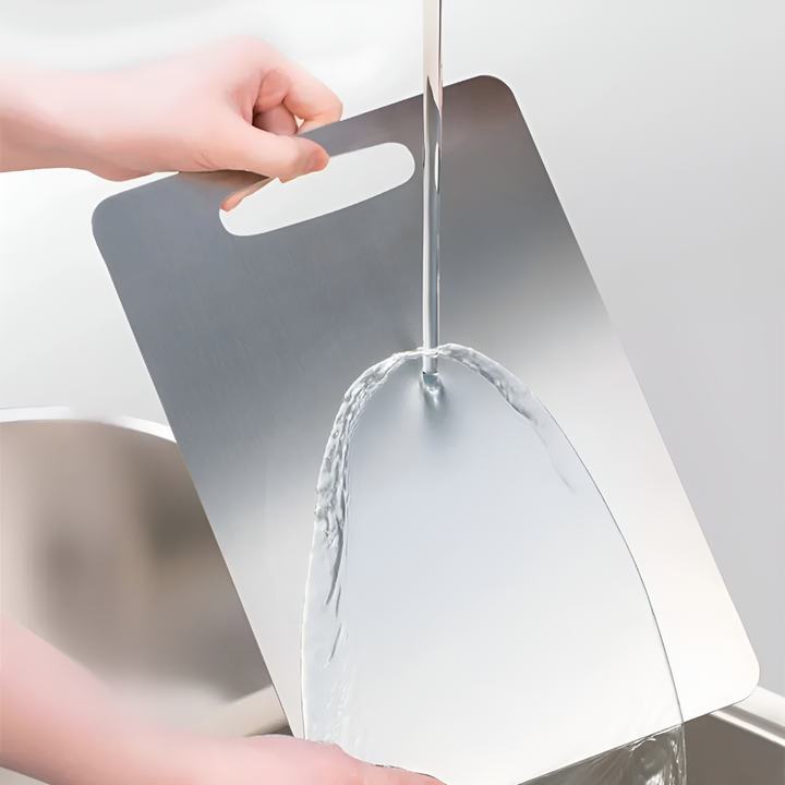 Hoogwaardige titanium snijplank, roestvrij en milieuvriendelijk, ideaal voor koken en hakken.