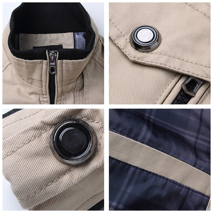 Stijlvol slim fit militair heren winterjack, perfect voor casual herenmode in de winter.