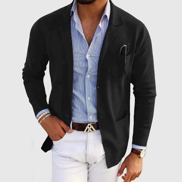 Comfortabel Milo herenvest met zachte stof en lange mouwen. Ideaal voor elegante, casual herfst- of lentelooks.