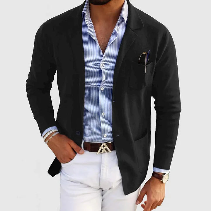 Comfortabel Milo herenvest met zachte stof en lange mouwen. Ideaal voor elegante, casual herfst- of lentelooks.