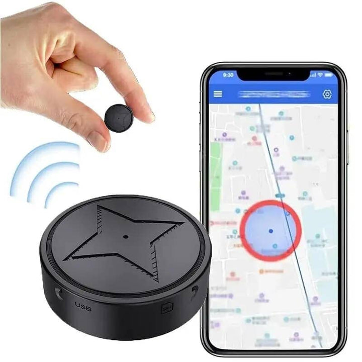 Compacte magnetische mini GPS tracker, ideaal voor discrete locatiebepaling en diefstalpreventie.