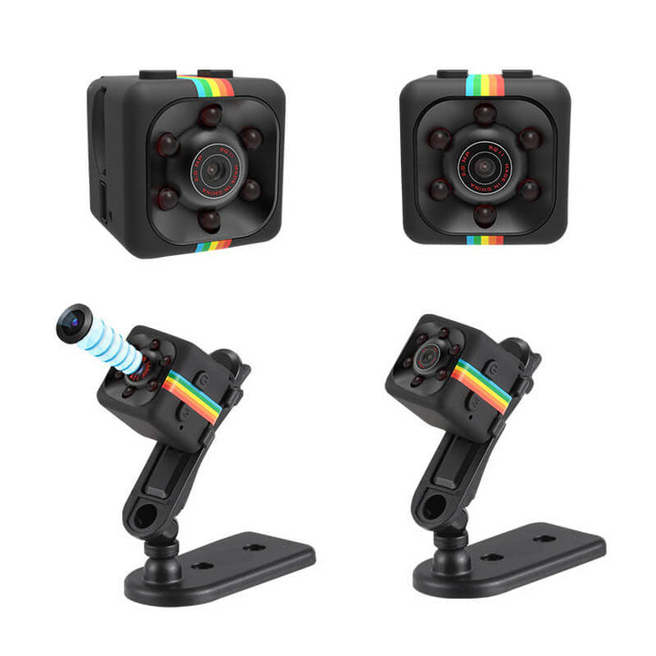 Compacte mini bewakingscamera met 1080p HD en nachtzicht voor discrete opnames overdag en 's nachts.