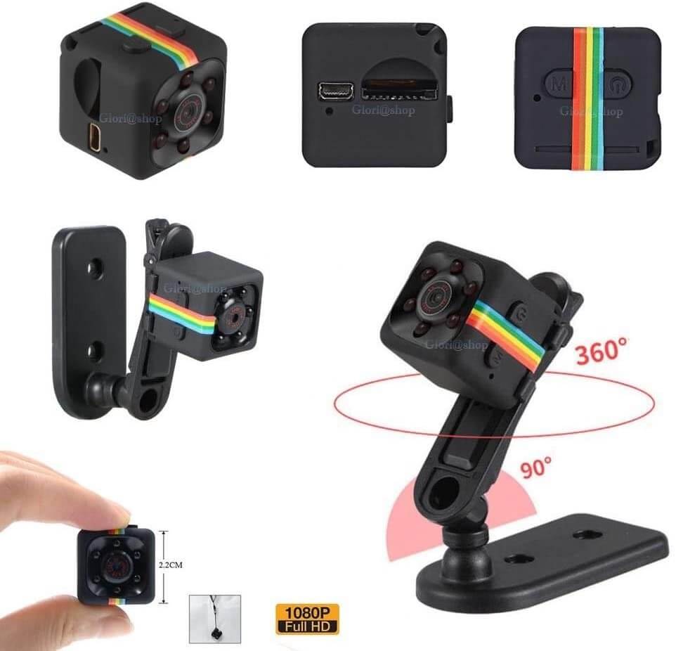 Compacte mini bewakingscamera met 1080p HD en nachtzicht voor discrete opnames overdag en 's nachts.