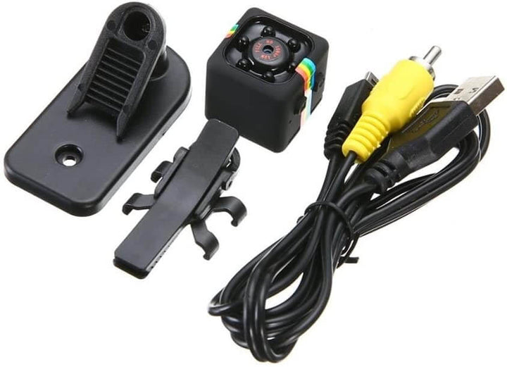 Compacte mini bewakingscamera met 1080p HD en nachtzicht voor discrete opnames overdag en 's nachts.