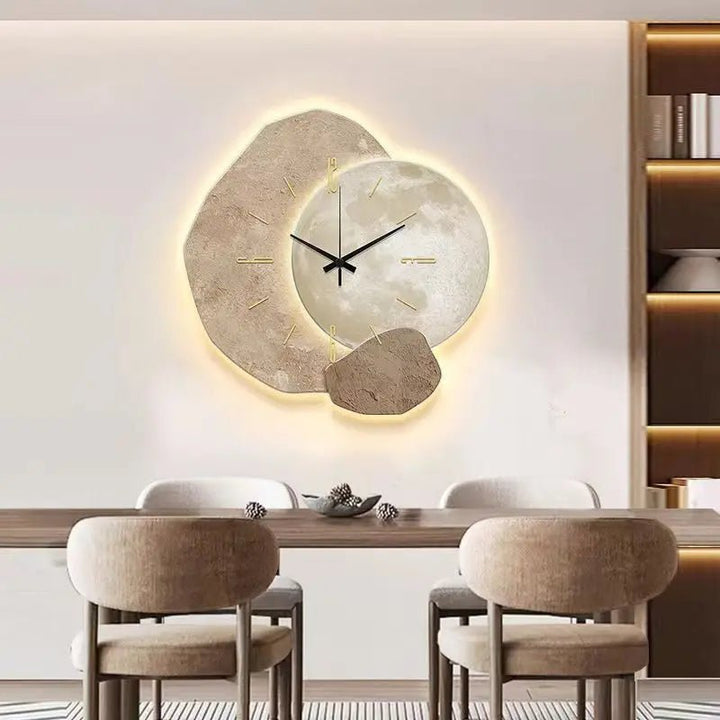 Stille wandklok in Scandinavische stijl, strak design. Geschikt voor woonkamer, slaapkamer of kantoor.