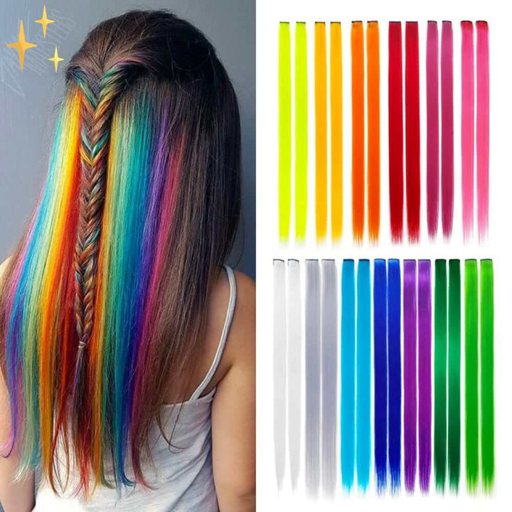 Unisex Regenboog Clip-in Haarverlengingen