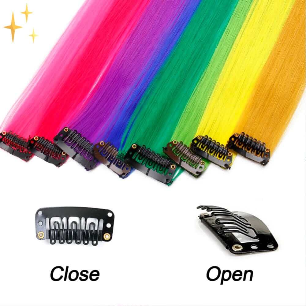 Unisex Regenboog Clip-in Haarverlengingen