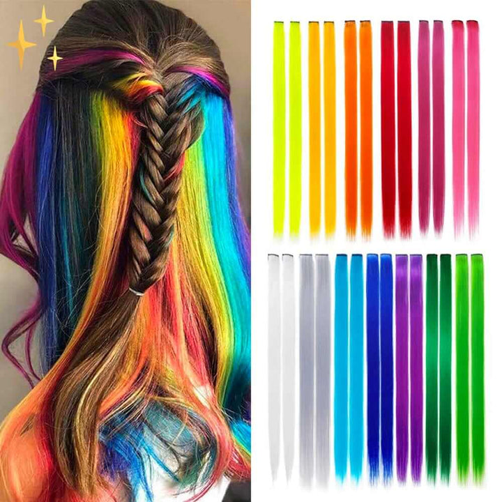 Unisex Regenboog Clip-in Haarverlengingen