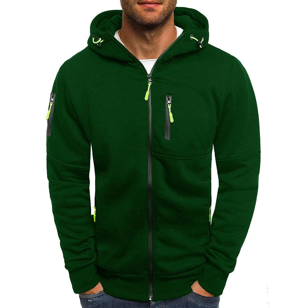 Modieus sweatshirt-jack met capuchon, gemaakt van ademende stof, in een casual stijl met een eenvoudige ritssluiting