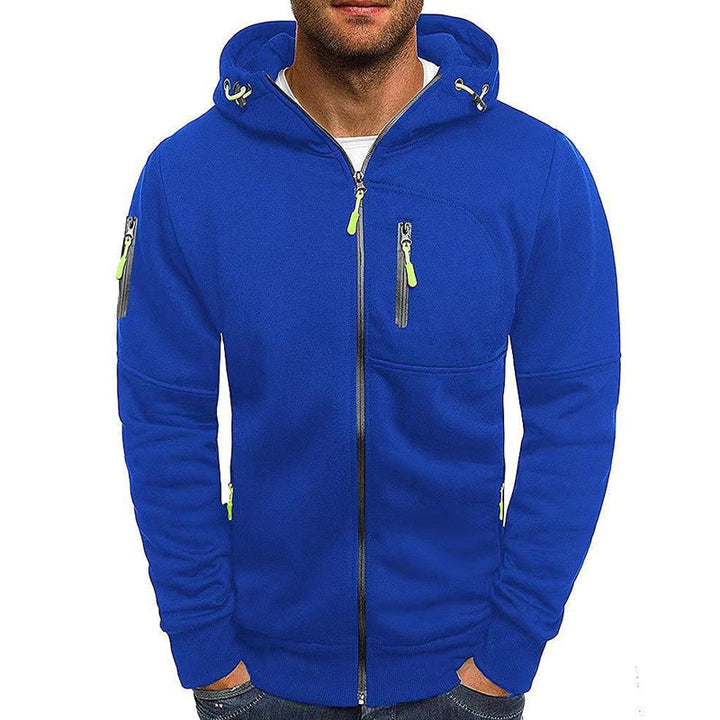 Modieus sweatshirt-jack met capuchon, gemaakt van ademende stof, in een casual stijl met een eenvoudige ritssluiting