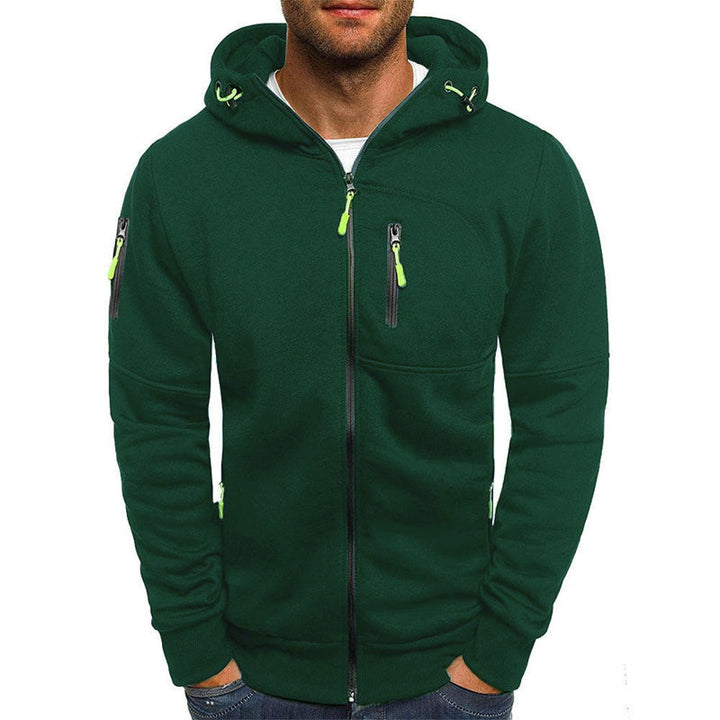 Modieus sweatshirt-jack met capuchon, gemaakt van ademende stof, in een casual stijl met een eenvoudige ritssluiting
