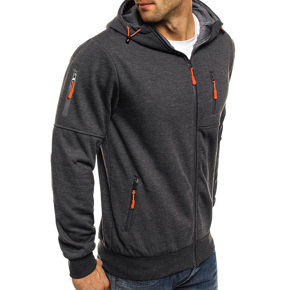 Modieus sweatshirt-jack met capuchon, gemaakt van ademende stof, in een casual stijl met een eenvoudige ritssluiting