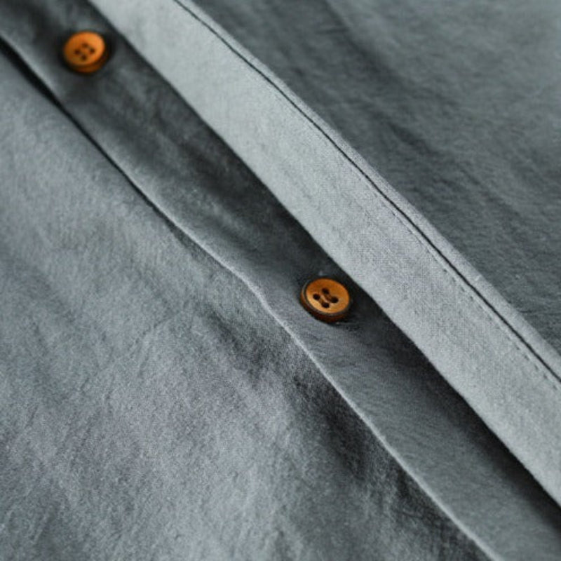 Stijlvol heren bandkraag overhemd, lange mouw. Perfect voor lente en zomer, veelzijdig en comfortabel.