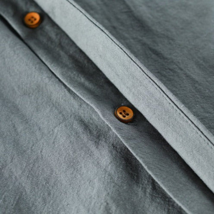 Stijlvol heren bandkraag overhemd, lange mouw. Perfect voor lente en zomer, veelzijdig en comfortabel.