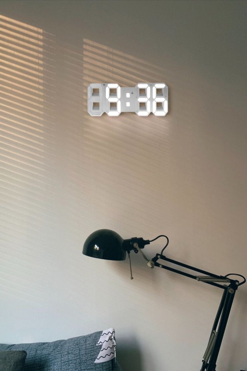 Moderne 3D LED wandklok, dimbaar, minimalistisch design, veelzijdig voor woonkamer, kantoor en slaapkamer