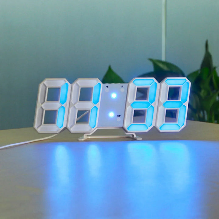 Moderne 3D LED wandklok, dimbaar, minimalistisch design, veelzijdig voor woonkamer, kantoor en slaapkamer