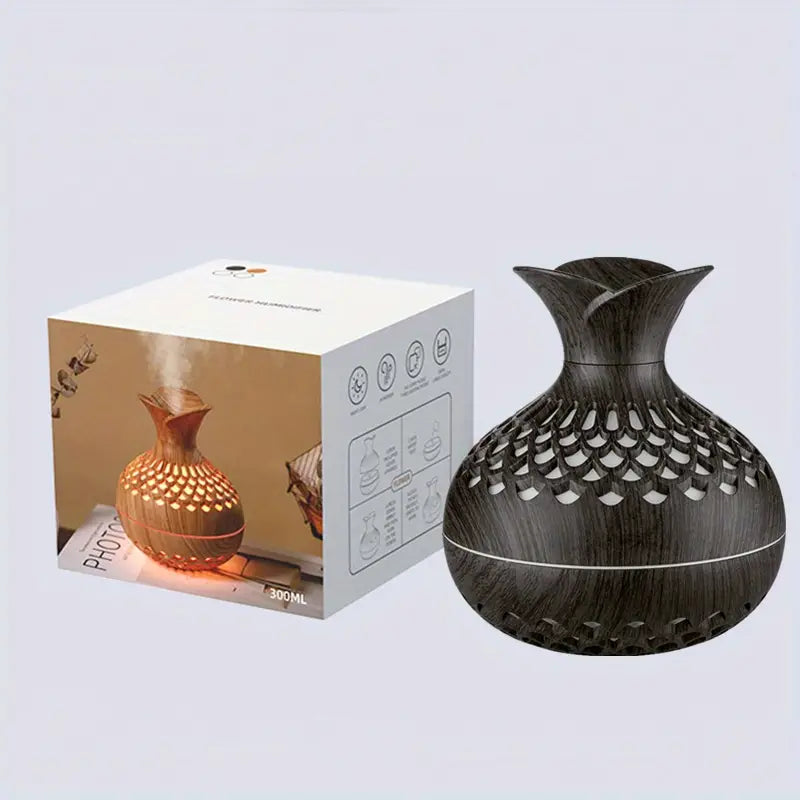 AromaBloom aroma diffuser met sfeerverlichting, ideaal voor etherische oliën en ontspanning thuis.