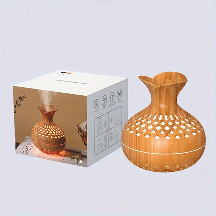 Chique AromaBloom aromatherapie diffuser met geïntegreerde sfeerverlichting; verrijkt elke ruimte thuis.