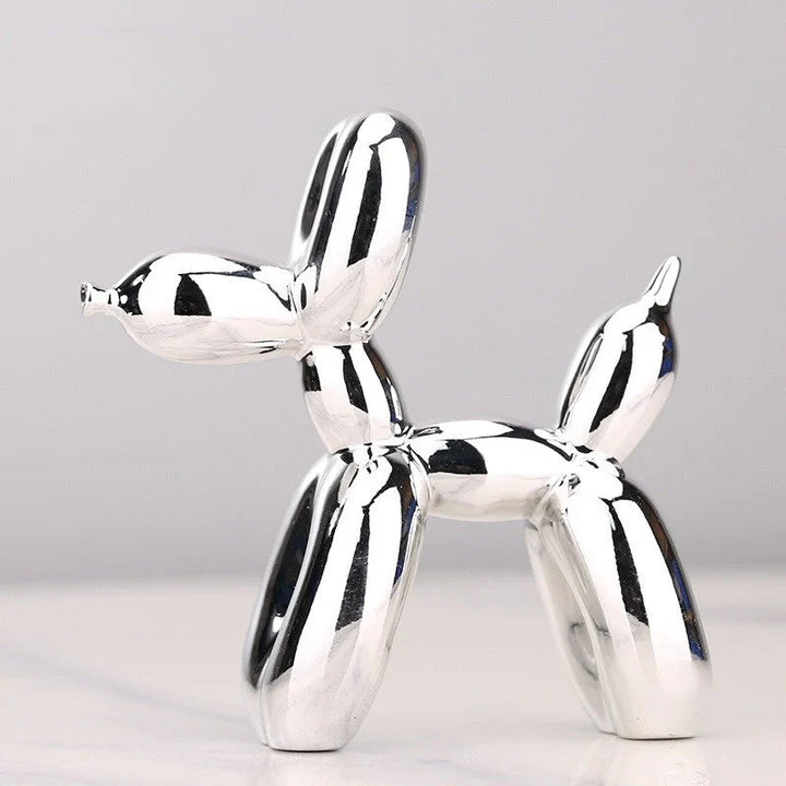 Moderne ballon dier sculptuur: glanzend reflecterend oppervlak, creatieve woondecoratie, speelse elegantie