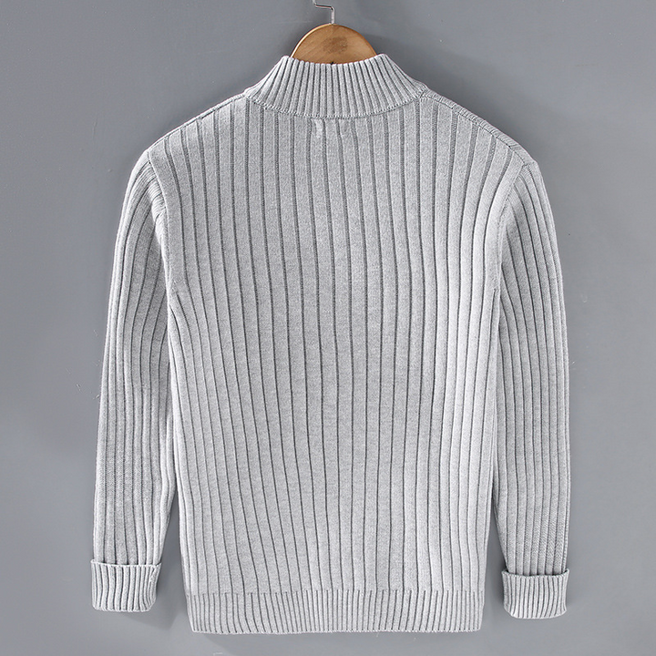 Modern herenvest van katoen, elegant en comfortabel, in klassieke kleuren, vooraanzicht, perfect voor elke gelegenheid.