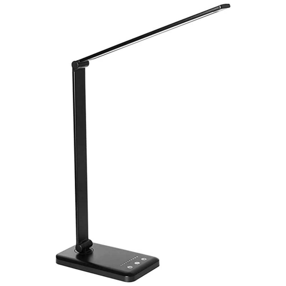 Flexibele studielamp BrightEase met instelbare helderheid, modern design & USB-oplaadfunctie voor bureau.
