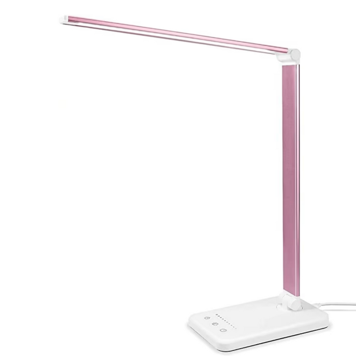 Stijlvolle LED bureaulamp BrightEase met geïntegreerde USB laadpoort, perfect voor moderne werkplekken.