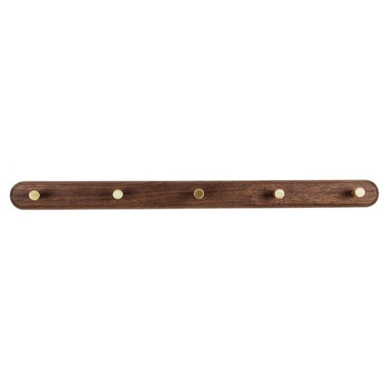 Duurzame houten wandkapstok met moderne messing haken. Een functioneel en esthetisch design voor uw woning.