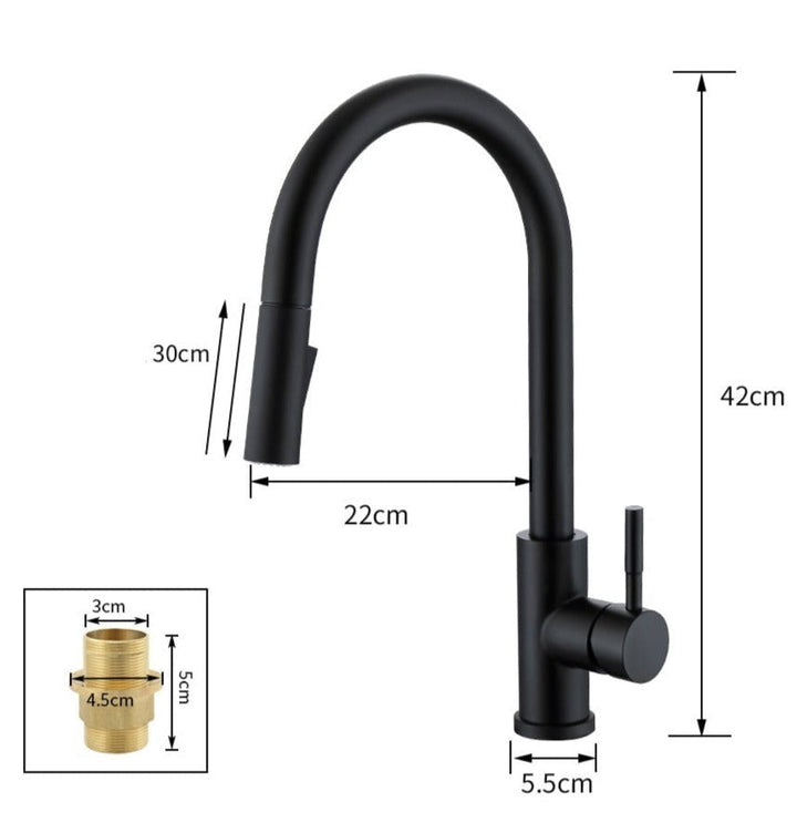 Upgrade je keuken met de MALORIA keukenkraan: modern design, bewegingssensor en handsfree gemak.