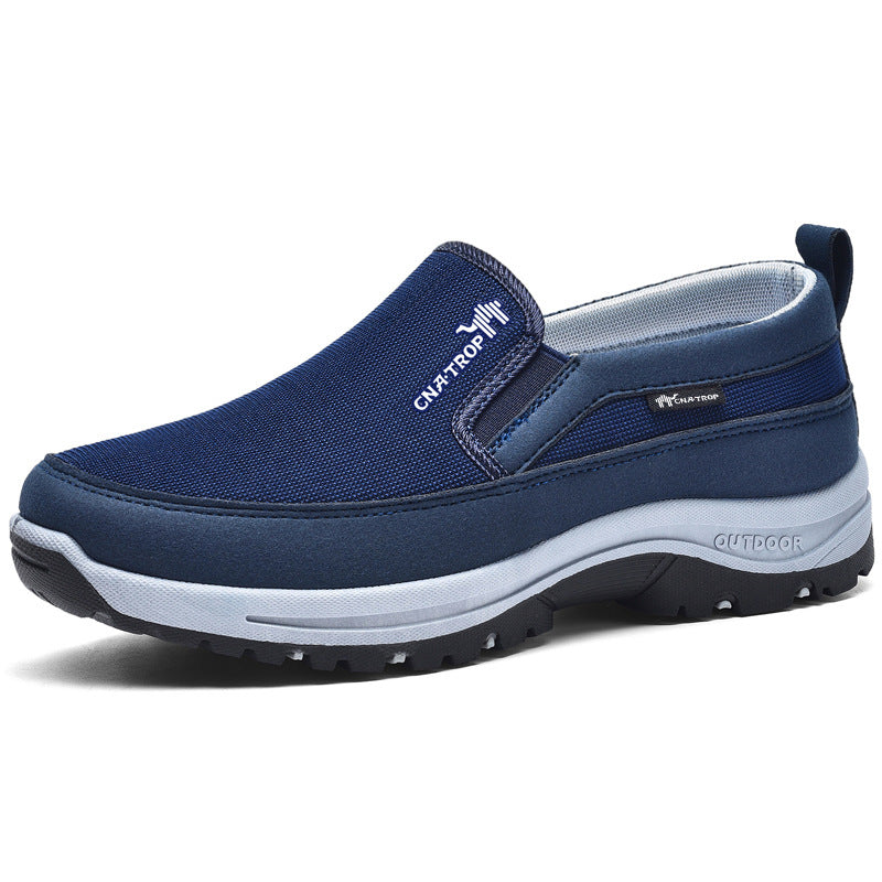 Moderne grijze orthopedische sneakers, ademend, ideaal voor pijnvrij staan en lopen.