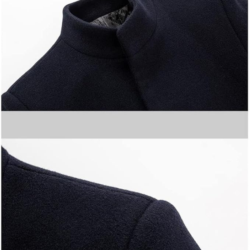 Moderne herenjas voor herfst/winter, elegante snit, warme voering, langere bescherming, veelzijdig te combineren.