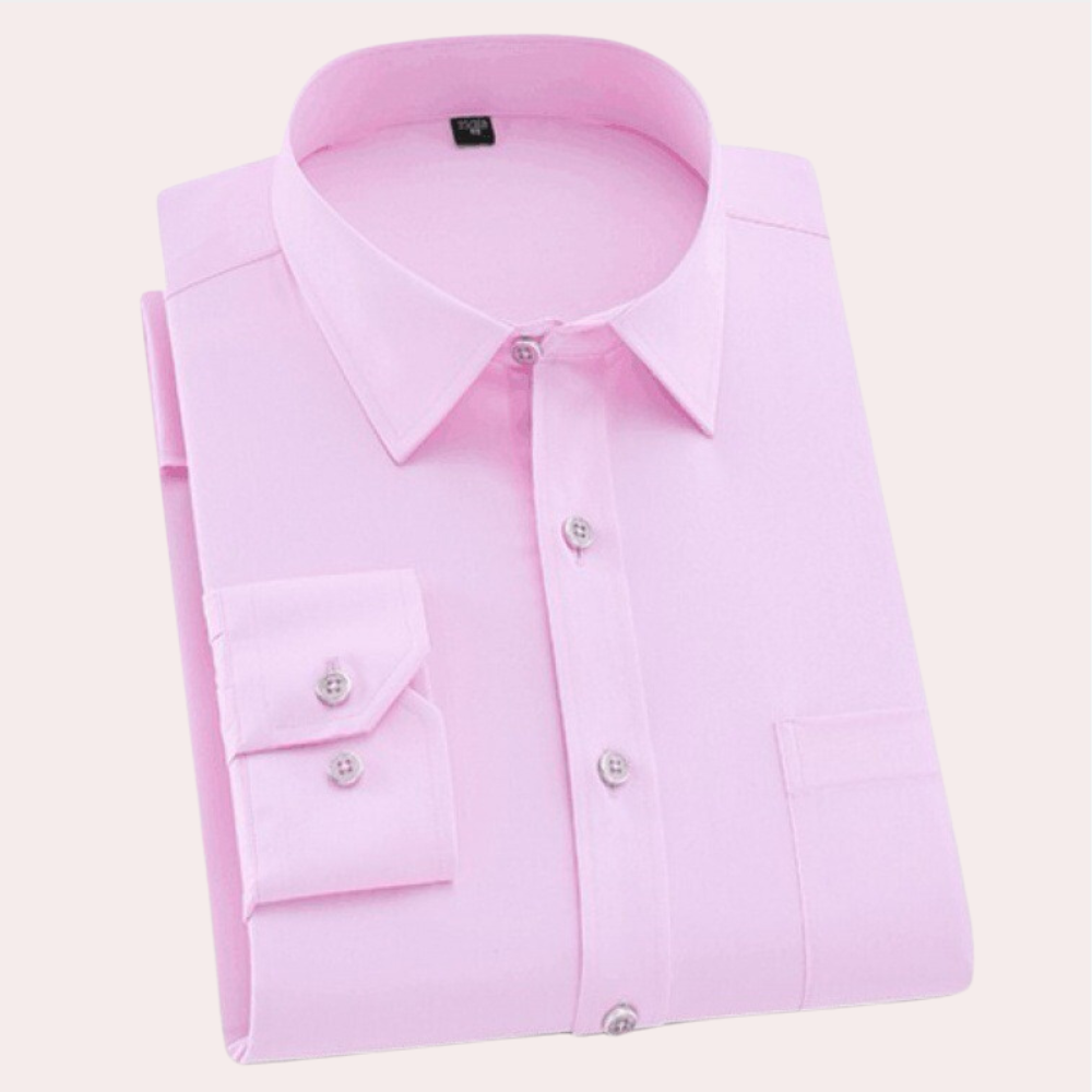 Moeiteloos stijlvol Felix kreukvrij herenoverhemd in slimfit stretch voor zakelijk en casual comfort.