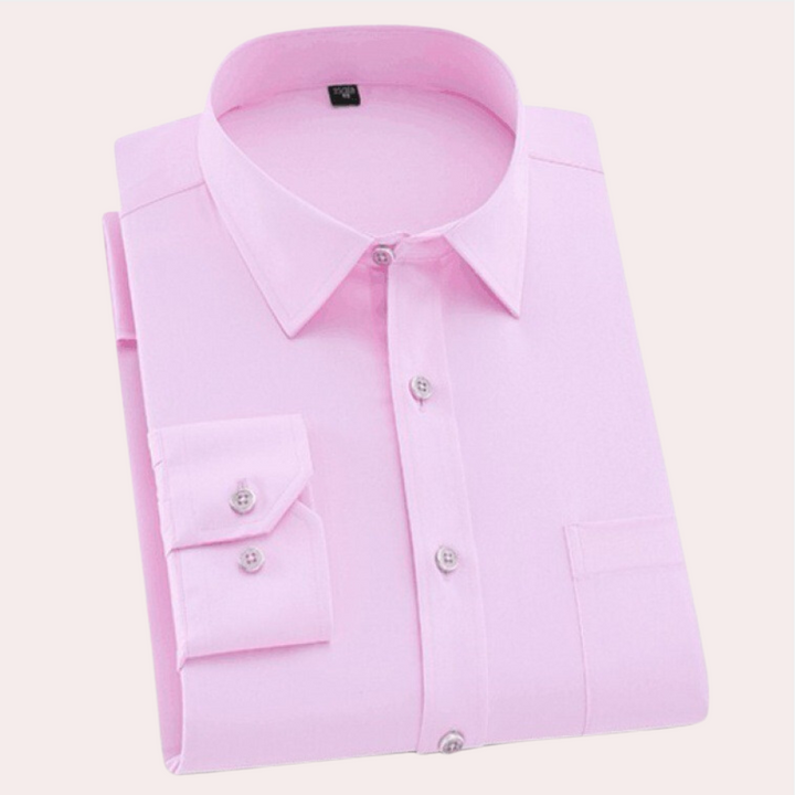 Moeiteloos stijlvol Felix kreukvrij herenoverhemd in slimfit stretch voor zakelijk en casual comfort.