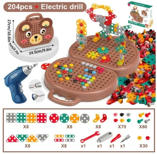 Montessori bouwstenen: set voor kinderen, stimuleert fijne motoriek, creativiteit & ruimtelijk inzicht, educatief speelgoed.