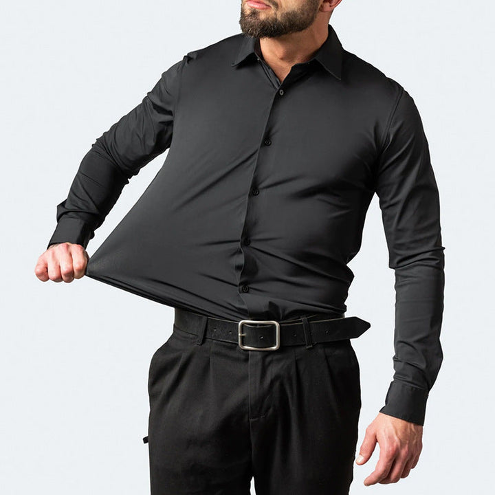 Mooi heren anti-kreuk stretch overhemd, perfect voor zakelijke en casual gelegenheden. Comfortabel & modieus.