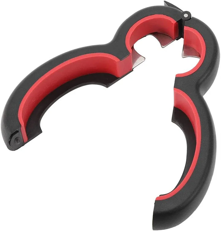 Multifunctionele 6-in-1 keukenopener voor potten, flessen & blikken. Ergonomisch design, handige keukenhulp.