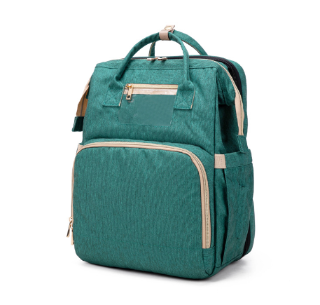 Multifunctionele baby luiertas rugzak met opvouwbaar wiegje, ideaal voor ouders onderweg. Waterdicht en ruim.
