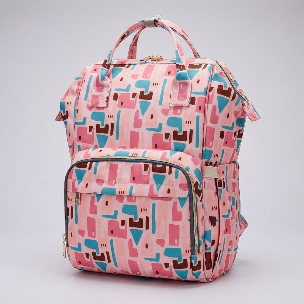 Praktische Babyluxe luiertas rugzak van polyester; perfecte reistas voor babyverzorging en luiers.
