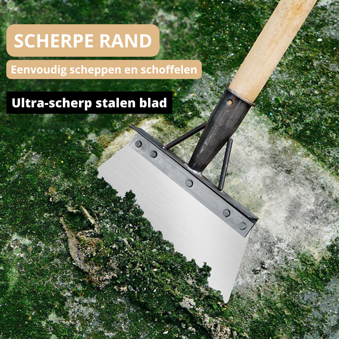 Duurzame multifunctionele tuinschep, perfect voor efficiënt onkruid wieden en grond bewerken.