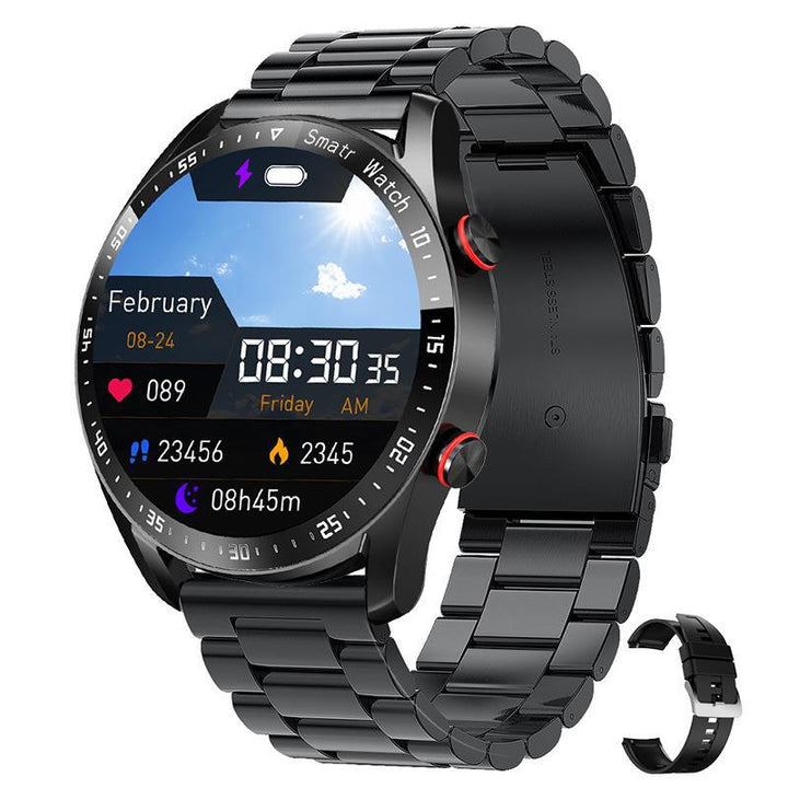 Smartwatch met 1,45-inch display, bloedsuiker- en hartmonitoring; ideaal voor gezondheidsbewuste gebruikers.
