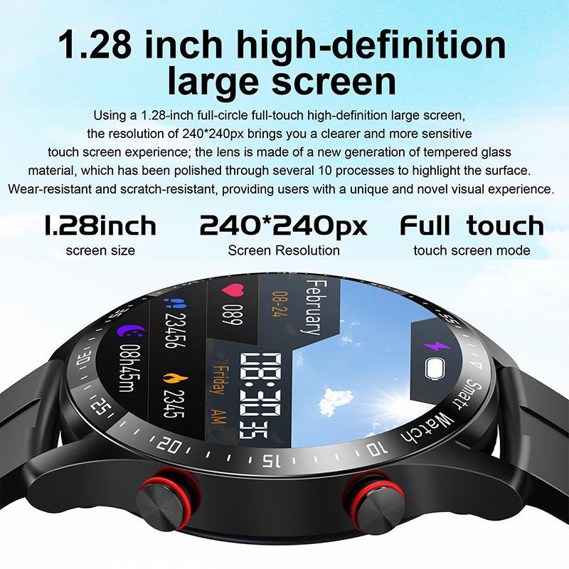 Smartwatch met 1,45-inch display, bloedsuiker- en hartmonitoring; ideaal voor gezondheidsbewuste gebruikers.